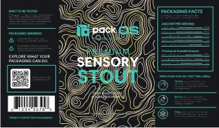 SENSORY STOUT, a PackOS sample label
